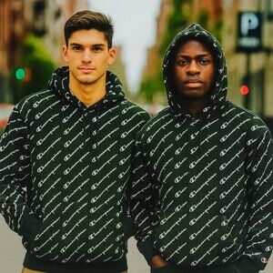 Champion All Over Print Reverse Weave VTG Hoodie Men's Size Medium